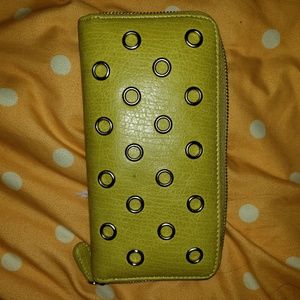 Lime green card slot wallet